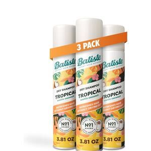 3pk Batiste Dry Shampoo Tropical Exotic Coconut Scented 5.71oz Cans (R2)